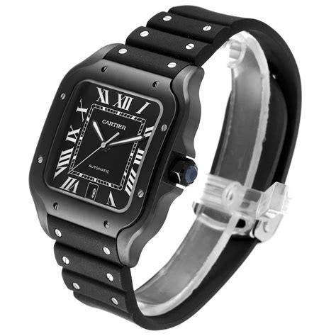 cartier santos with rubber strap.